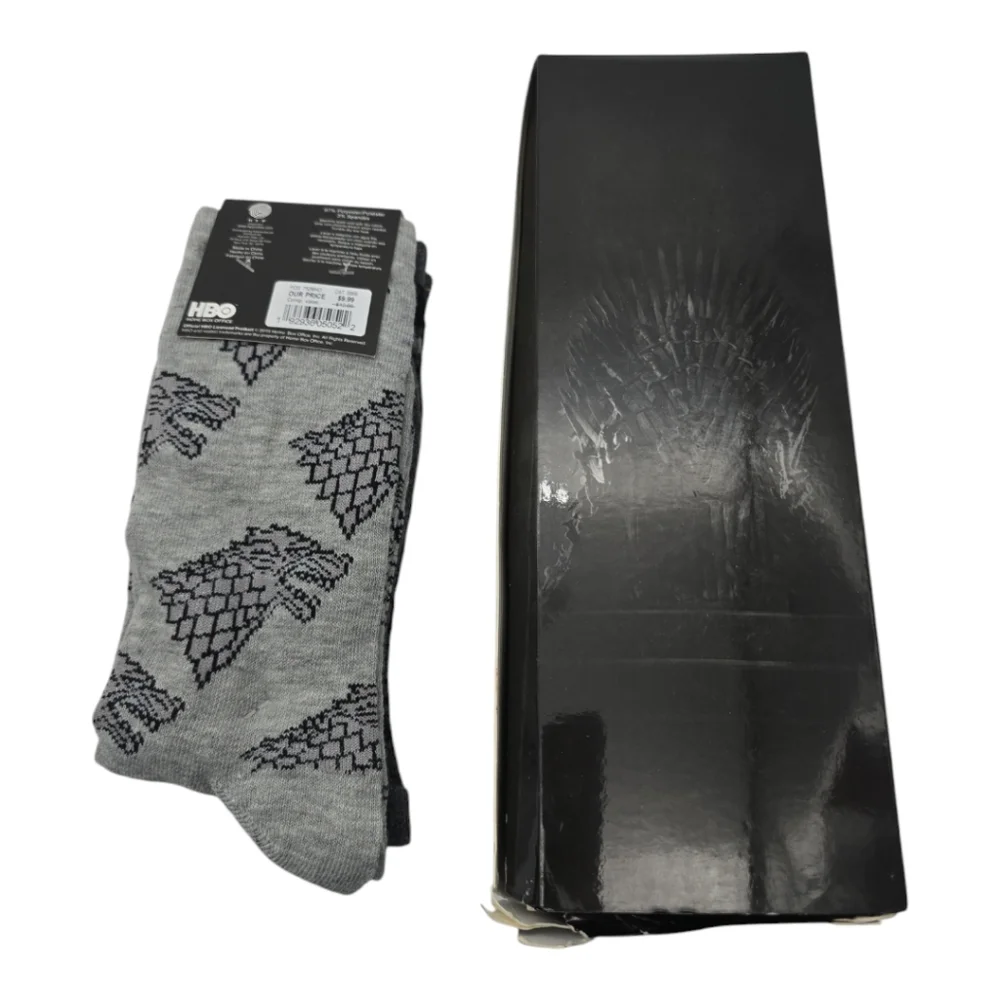 Game of Thrones NWT Crew Sock Bundle 6 pair Size 6-12 Gray Black Yellow Red